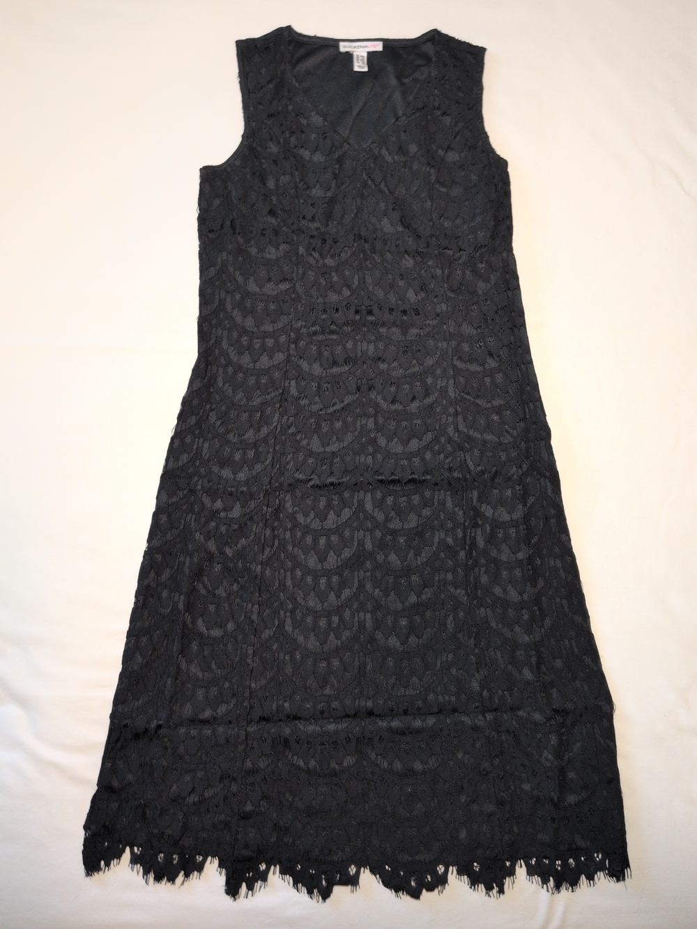 Sleeveless Black Lace Midi Dress